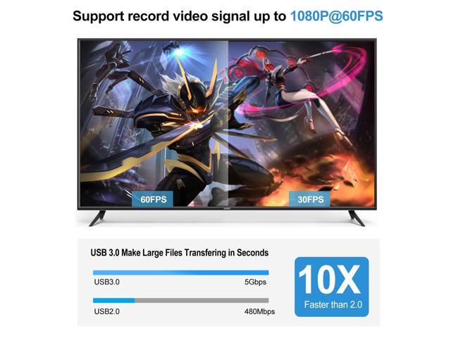 BUCIER Capture Card 4K, 1080P HDMI Video Capture Card to USB/Type-C with Microphone and HDMI Loop-Out for Streaming, Compatible with Nintendo...