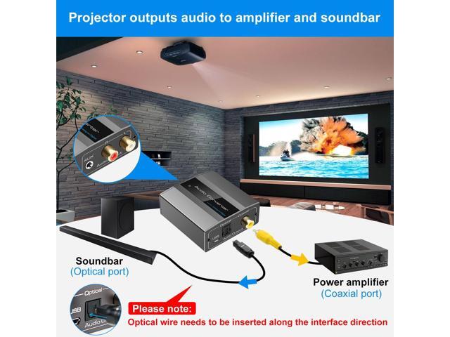 BUCIER Analog to Digital Audio Converter RCA to Optical with Cable 3.5mm AUX Jack Toslink and Coaxial Adapter for Soundbar