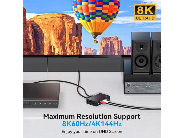 BUCIER 8K HDMI 2.1 Audio Extractor 4K120Hz to Optical 3.5mm AUX Adapter Splitter Converter Supports HDCP Digital DTS 5.1 PCM for PS4 PS5 Xbox