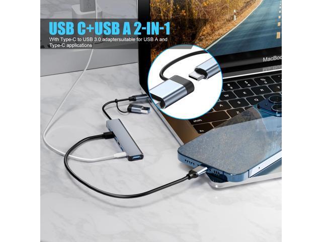 KEHIPI Aluminum 7 in 1 USB C & USB Hub with USB 3.0, USB 2.0 Ports for PC/Laptops/MacBook Pro/Air/iMac/iPad and More Devices