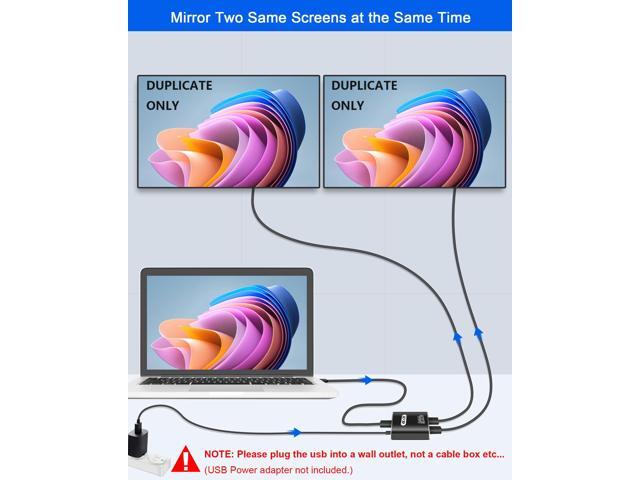 KEHIPI HDMI Splitter 1 in 2 Out, 4K HDMI Splitter for Dual Monitors Supports 3D Full HD 1080P Aluminum Dual Monitor Compatible for PS4 Fire Stick...