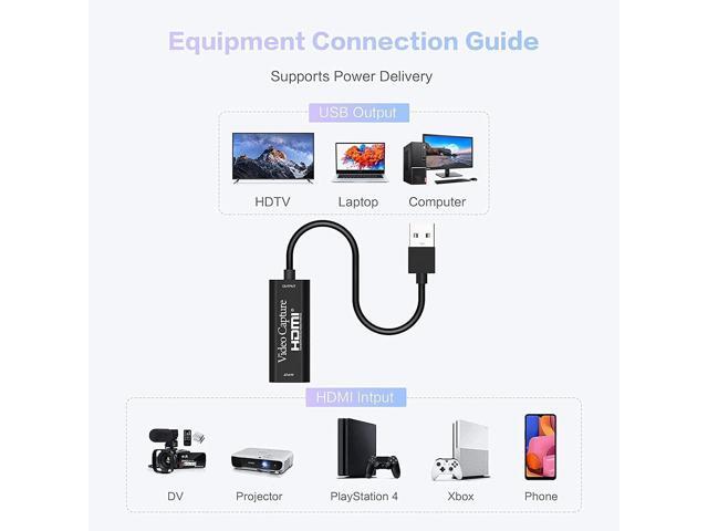 KEHIPI Capture Card, Video Recording Card Wonderful 4K HDMI to 1080P USB C for Gaming Streaming TV Recorder, for Windows Mac OS System with USB C...