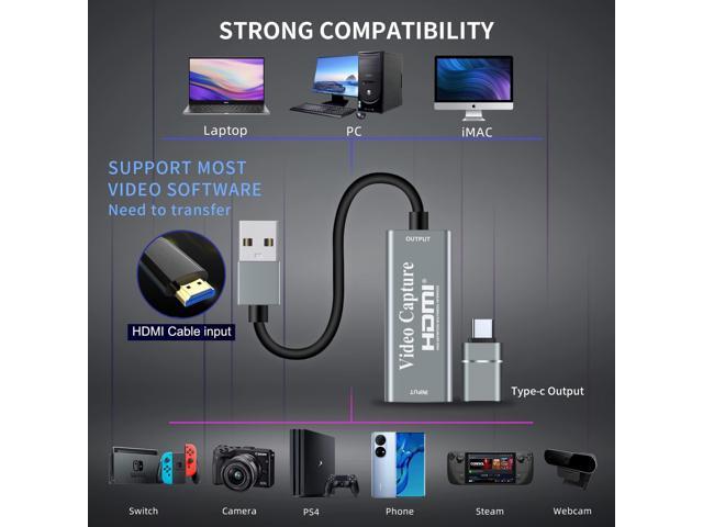 KEHIPI Video Capture Cards, 4K HDMI to USB 3.0 Video Capture Device, 1080P HD 60fps Broadcast Live and Record Video Audio Grabber for Gaming,...