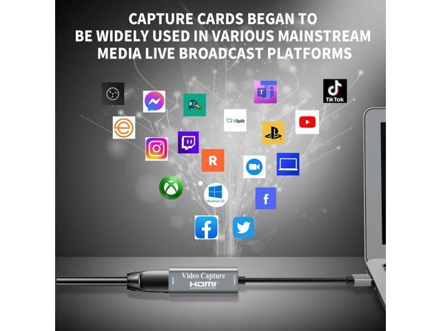 KEHIPI Video Capture Cards, 4K HDMI to USB 3.0 Video Capture Device, 1080P HD 60fps Broadcast Live and Record Video Audio Grabber for Gaming,...