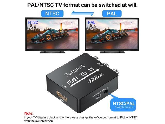 KEHIPI HDMI to AV Converter, HDMI to RCA Converter, Supports PAL/NTSC for Apple TV, Roku, Fire Stick, Blu-ray, DVD Player, Older TV, Projector,...
