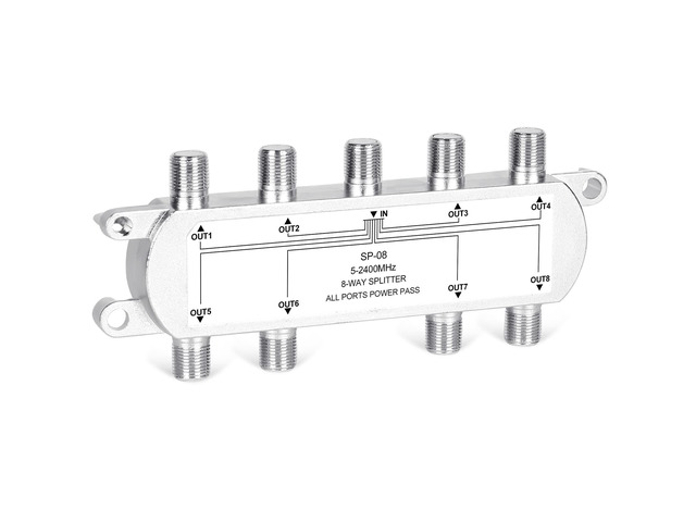 Digital 8-Way Coaxial Cable Splitter for MoCA, 5-2400MHz, RG6 Compatible Coax Splitters for Satellite TV, Cable Internet and CATV Antenna Systems...