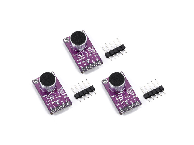 MAX9814 Electret Microphone AGC Amplifier Module Auto Gain Control Release Ratio Low THD for Arduino 3pcs