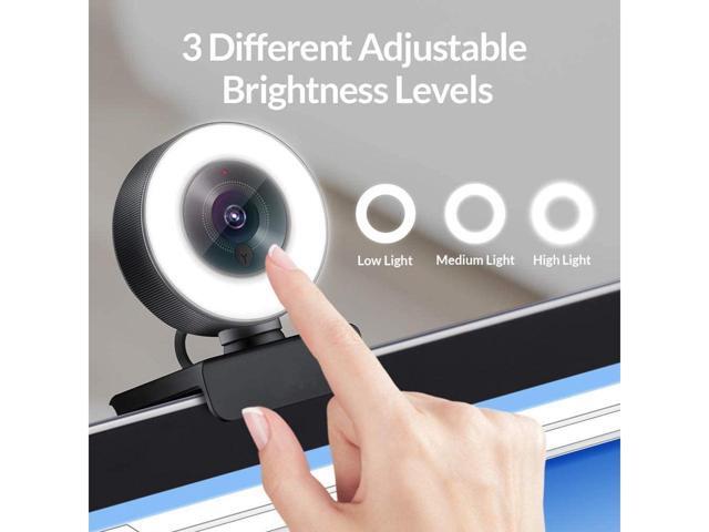 1080P HD Webcam Built in Adjustable Ring Light and Mic. Advanced autofocus AF Web Camera for Google Meet Xbox Gamer Facebook YouTube Streamer