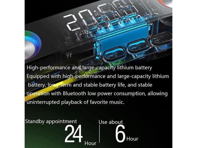 SH39 Clock Bluetooth Wireless Game Speaker soundbar 3D Stereo Subwoofer,Computer Loudspeaker with Light,soundbar for tv Home Theater (Color:...