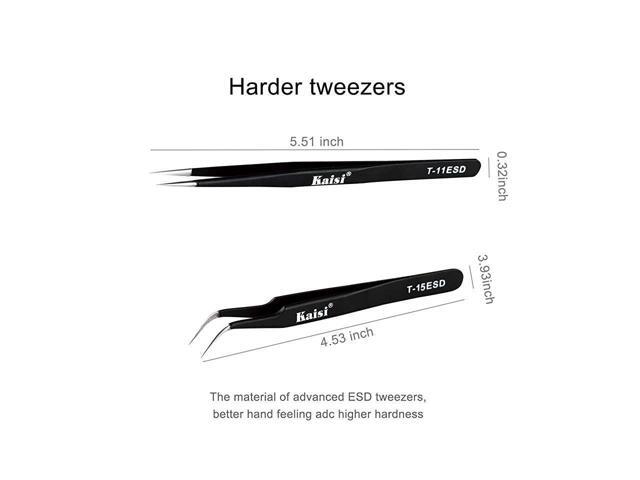 Professional Electronics Opening Pry Tool Repair Kit with Metal Spudger NonAbrasive Carbon Fiber Nylon Spudgers and AntiStatic Tweezers for...