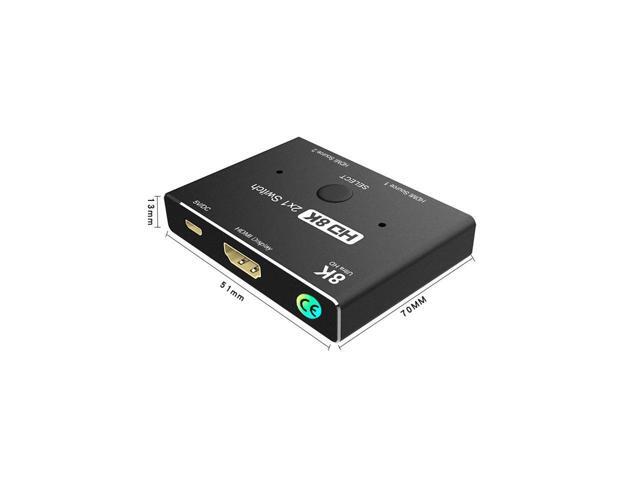 COFIER HDMI2.1 2 x 1 Switch Ultra HD 8K@60Hz 4K@120Hz Switcher Splitter For 2 Sources to 1 Display