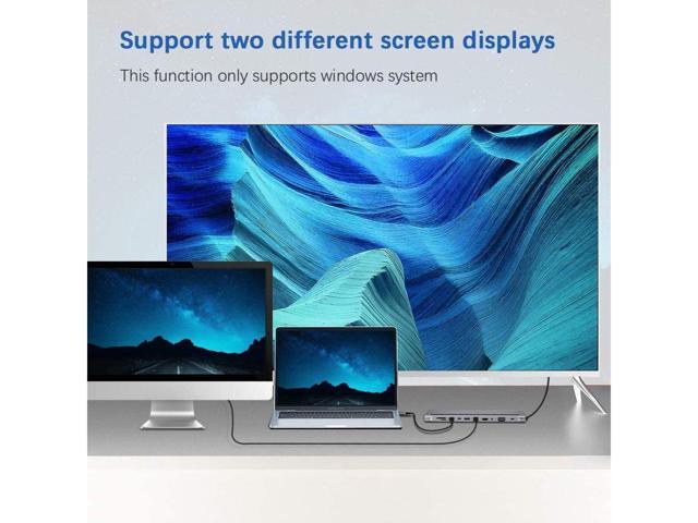 11 in 1 USB Type-C Hub to HDMI 4K VGA, Suitable for Samsung Dex Station, Universal Laptop Dock Hub with 87W PD Compatible with MacBook Pro / 2018...