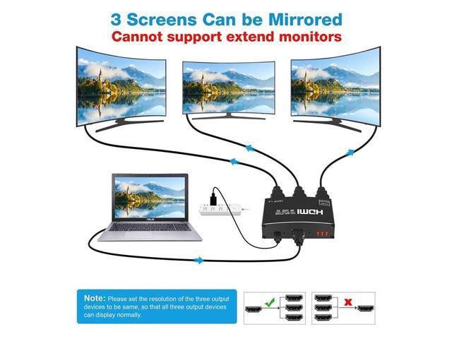 NEWCARE 4K HDMI Splitter 1 in 3 Out, 1×3 HDMI Splitter Support 4Kx2K, 1080P, 3D, HDR, DTS/Doby-TrueHD for Xbox PS5/4 Fire Stick Roku Blu-Ray Player...
