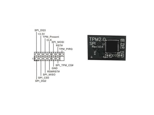 For ASROCK 14 PIN SPI Motherboard Windows 11 TPM 2.0 Security Module Board