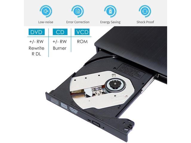 External Optical CD Drive, USB 3.0 Portable CD/DVD +/-RW Slim DVD/CD ROM Rewriter Burner Reader Player For Laptop Desktop PC dvd burner dvd...