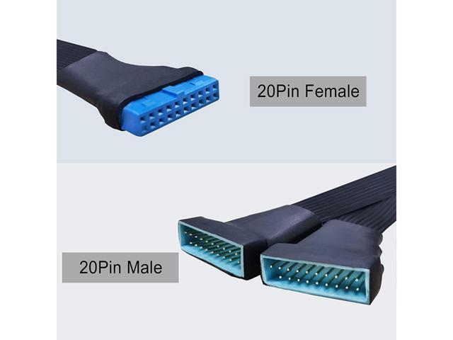 BUCIER USB 3.0 Header Extension Cable, 19/20 Pin 1 to 2 Y Splitter Internal Extension Adapter DIY(5.9 inch)