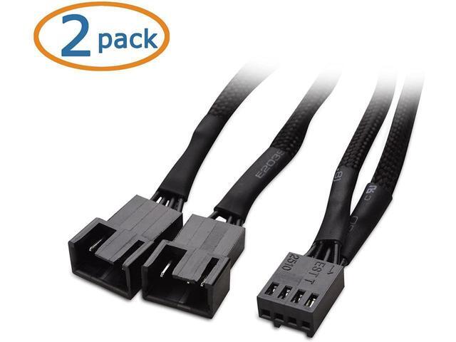 2-Pack 2 Way 4 Pin PWM Fan Splitter Cable - 4 Inches