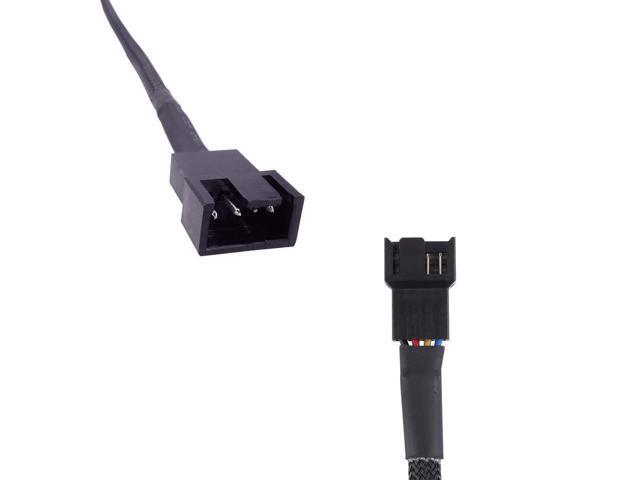 5 Pack- 11.8 inch PWM Fan Extension Cable PC Fan Extension Cable Compatible with ATX Case 3 Pin & 4 Pin Cooling Fans Durable Black Nylon Braided...