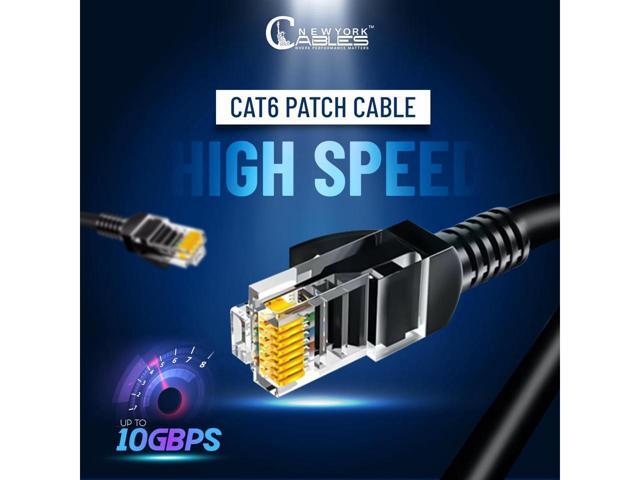 CAT6 Ethernet Cable LAN Network RJ45 Internet Patch Cord 10Pack Black 1ft Bare Copper
