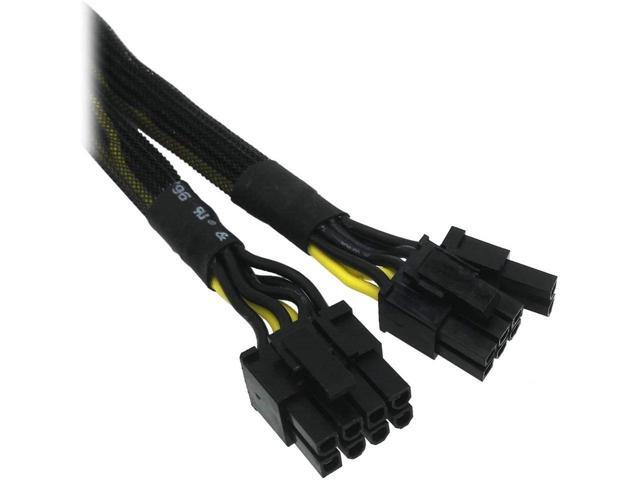 18 Gauge 8-Pin Female to Dual 8 Pin (6+2) Male 30.5 cm (12-inch) 18 AWG PCI-E GPU Miner Graphics Video Card VGA Sleeved Braided Woven Extension...