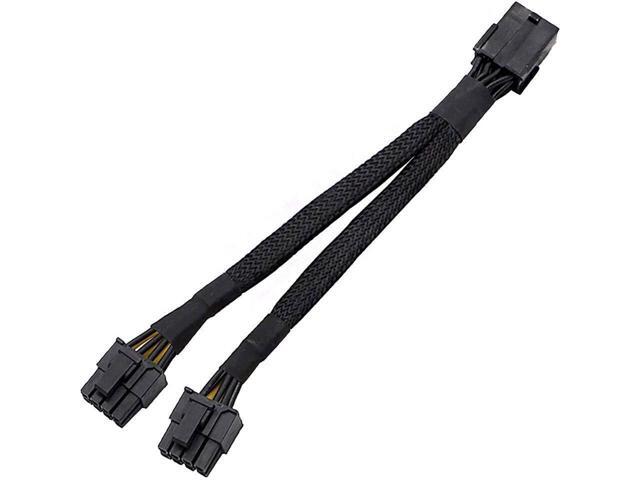 18 Gauge 8-Pin Female to Dual 8 Pin (6+2) Male 30.5 cm (12-inch) 18 AWG PCI-E GPU Miner Graphics Video Card VGA Sleeved Braided Woven Extension...