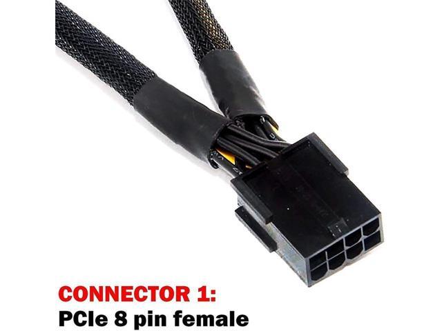 18 Gauge 8-Pin Female to Dual 8 Pin (6+2) Male 30.5 cm (12-inch) 18 AWG PCI-E GPU Miner Graphics Video Card VGA Sleeved Braided Woven Extension...