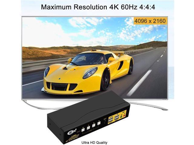 CKL KVM Switch Dual Monitor DisplayPort 4 Port 4K 60Hz 4:4:4, 4x2 DP KVM Switch with Audio and USB 2.0 HUBs (CKL-642DP)