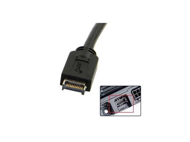 BUCIER USB 3.1 Front Panel Header to USB-C Type-C Female Extension Cable 40cm with Panel Mount Screw UC-037