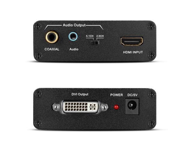HDMI to DVI Converter with Audio Out - HDMI to DVI Video Audio Adapter Sound Splitter to 3.5mm AUX Auxiliary / 2 RCA Stereo & Coaxial Output Jack...