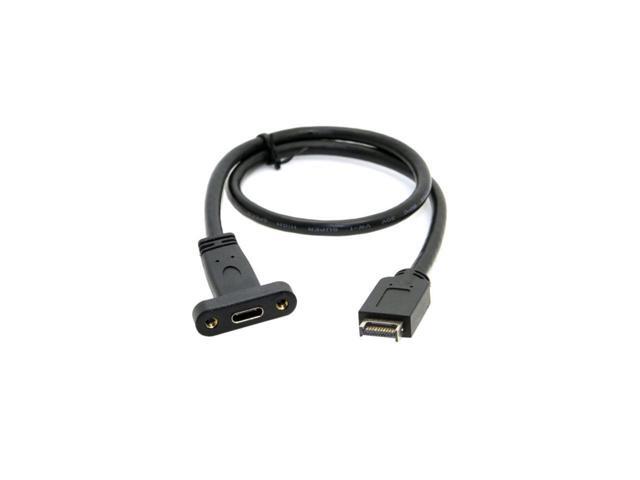 USB 3.1 Front Panel Header to USB-C Type-C Female Extension Cable 40cm with Panel Mount Screw UC-037