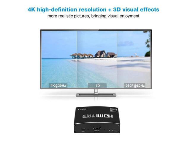 NEWCARE 4K HDMI Splitter 1 in 3 Out, 1×3 HDMI Splitter Support 4Kx2K, 1080P, 3D, HDR, DTS/Doby-TrueHD for Xbox PS5/4 Fire Stick Roku Blu-Ray Player...