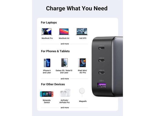 UGREEN 100W USB C Wall Charger - 4 Port GaN PD Fast Charger USB-C Power Adapter Compatible with MacBook Pro/Air, Dell XPS, iPad Mini/Pro, iPhone...