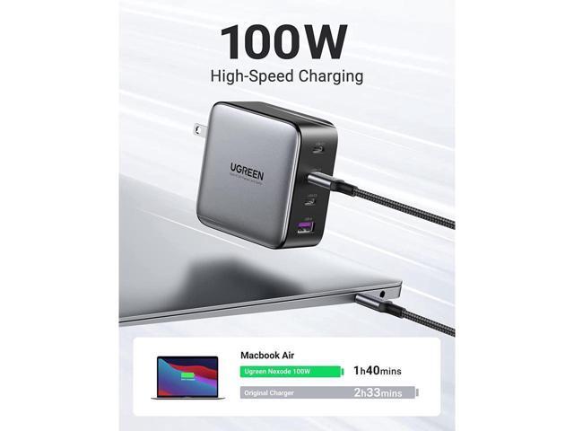 UGREEN 100W USB C Wall Charger - 4 Port GaN PD Fast Charger USB-C Power Adapter Compatible with MacBook Pro/Air, Dell XPS, iPad Mini/Pro, iPhone...