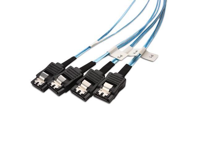 Internal Mini SAS HD to SATA Cable (SFF-8643 to SATA Forward Breakout) 3.3 Feet, 1m