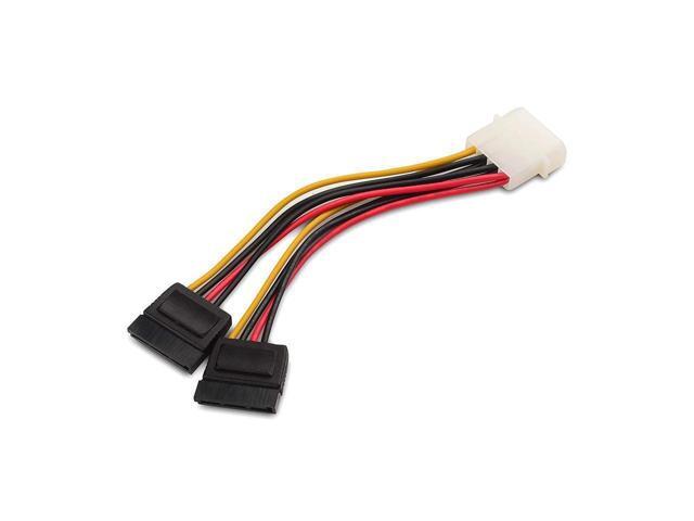 3-Pack 4 Pin Molex to Dual SATA Power Y-Cable Adapter- 6 Inches