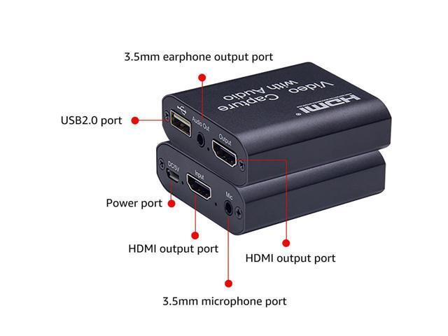 Video Audio Capture Card HDMI to USB 2.0 1080p Record with Loop Out for Gaming Streaming Teaching Video Conference and Live Broadcasting