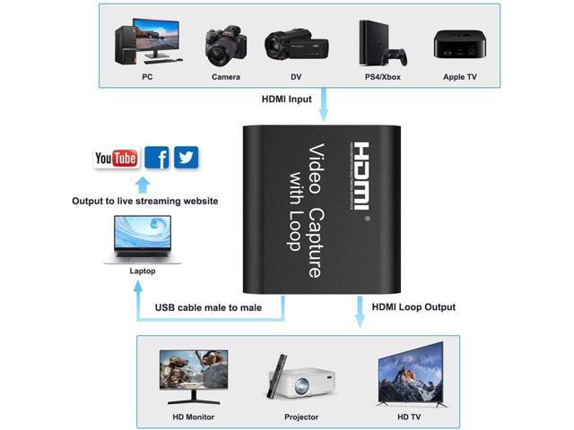 Audio Video Capture Cards, 1080P 60FPS Game Video Capture Card Device, Live Stream and Record for Switch/X-1/360/ PS4/3/Wii U/Wins/Linux/Mac