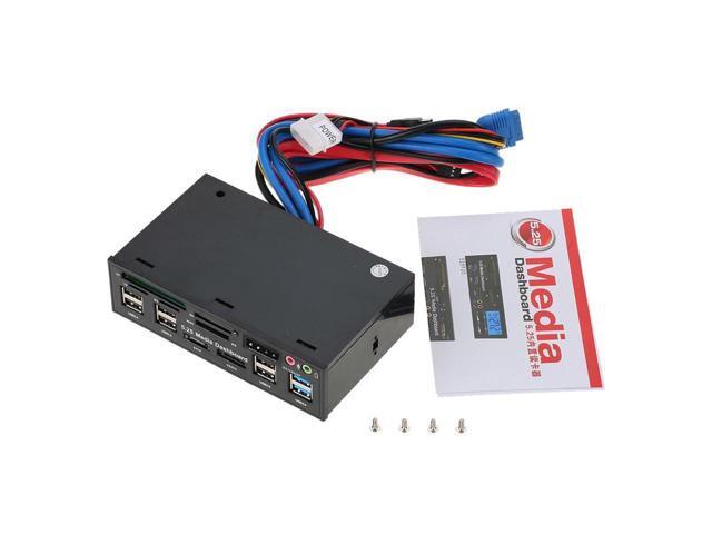 Multi-Function USB 3.0 Hub eSATA SATA Port Internal Card Reader PC Dashboard Media Front Panel Audio for SD MS CF TF M2 MMC Memory Cards Fits 5.25'...
