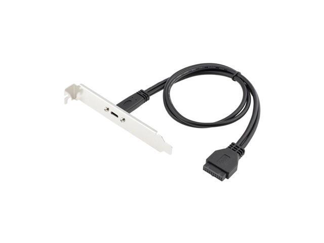 Desktop 20 Pin Header Female to USB-C Cable with PCIe profile bracket 19Pin to USB Type-C Adapter Cable 50cm