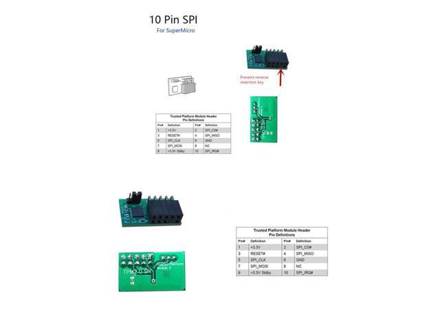 For SuperMicro AOM-TPM-9670V 10Pin SPI TPM 2.0 Module Trusted Platform
