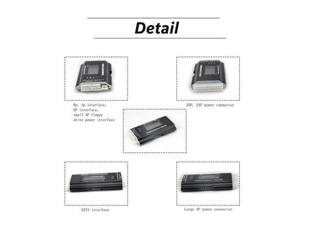 LCD Digital Power Supply Tester Portable Computer Power Tester