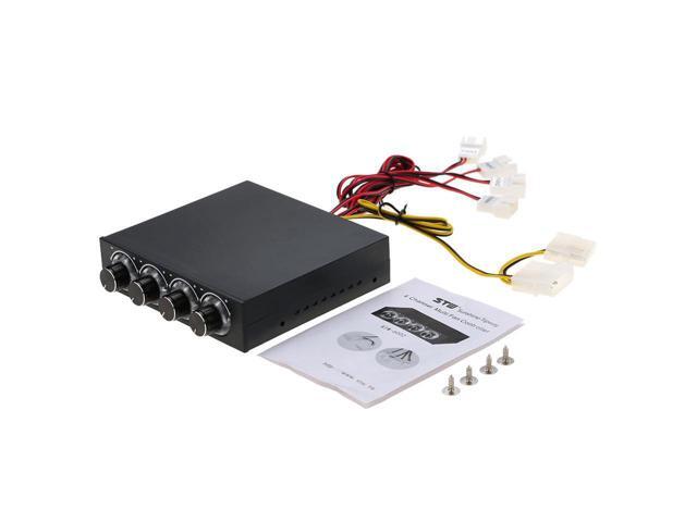 3.5 PC CPU HDD 4 Channel Fan Controller Speed Control Adjuster LED Cooling Front Panel