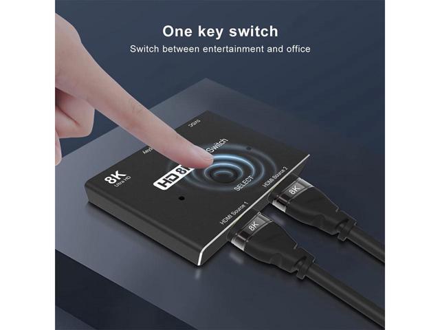 HDMI 2.1 Ultra HD 8K High Speed 48Gbps Directional Switch Only 2in 1out 8K@60Hz 4K@120Hz Splitter Converter Compatible with Xbox PS5 Projectors...