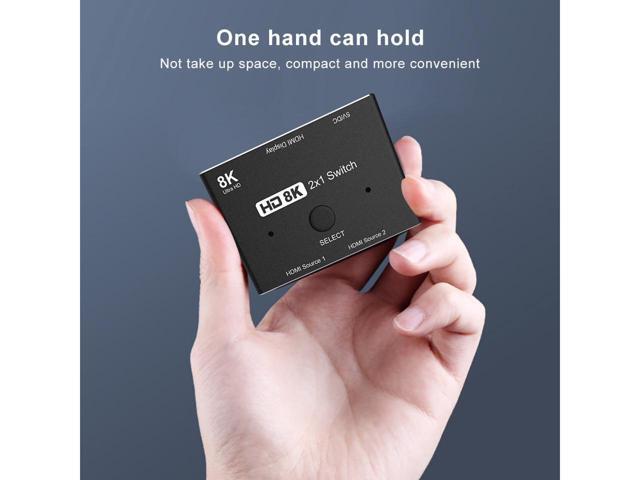 HDMI 2.1 Ultra HD 8K High Speed 48Gbps Directional Switch Only 2in 1out 8K@60Hz 4K@120Hz Splitter Converter Compatible with Xbox PS5 Projectors...