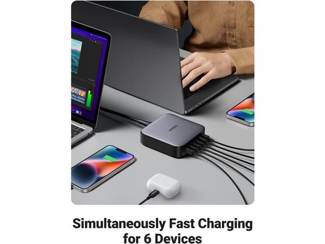 UGREEN Nexode 200W USB C Desktop Charger, 6 Ports GaN PD Fast Charger with 3FT USB C to C Charging Cable Compatible with MacBook Pro/Air, iPad,...