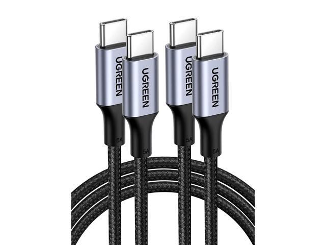 UGREEN USB C to USB C Cable 100W Fast Charge, [2 Pack 6FT] Type C 5A Power Delivery Charger, Nylon Braided Charging Cord Compatible for MacBook Pro...