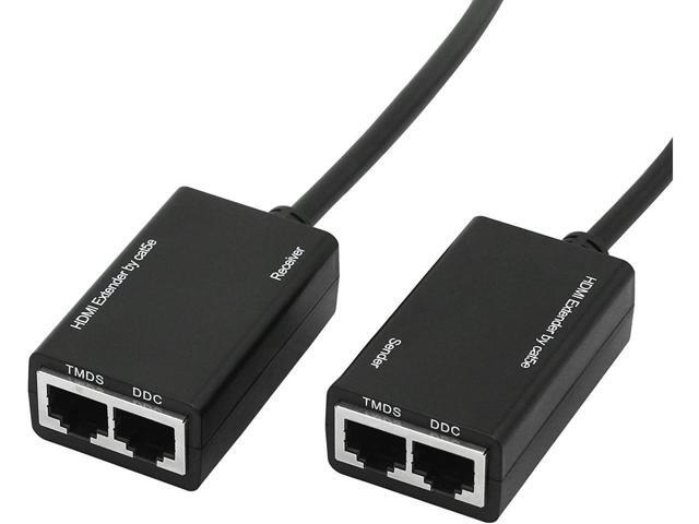 HDMI Extender,HDMI to RJ45 Network Cable Extender Converter Repeater Over Cat 5e / 6 1080p up to 30m Extender for HDTV HDPC PS4 STB 4K 2K (Double...