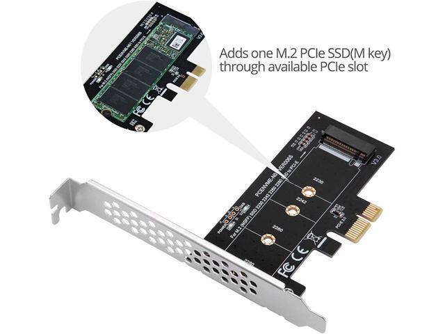 NVME M.2 SSD M Key to PCI-e 3.0 x1 Host Controller Expansion Card,Supports M2 NGFF PCI-e 3.0, 2.0 or 1.0, NVME or AHCI, M-Key, 2280, 2260, 2242,...
