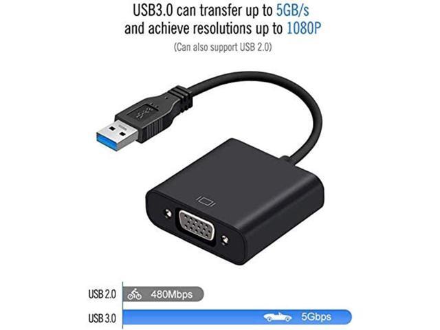 USB 3.0 to VGA Adapter, USB to VGA Video Adapter Converter External Video Graphic Card Multi Monitor Display 1080p Resolution Compatible with...