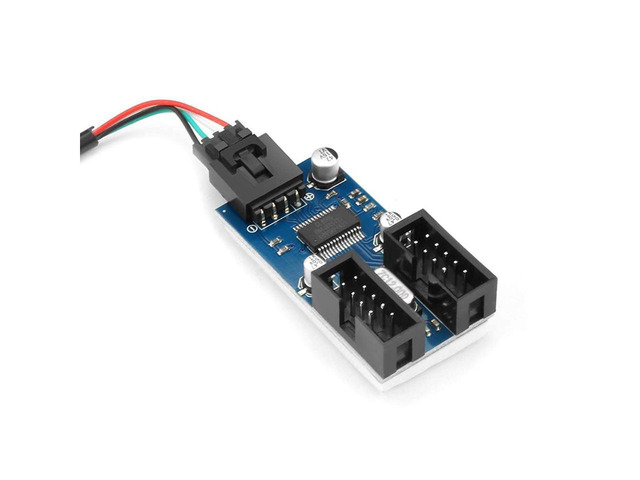 Motherboard 9 pin Header Male 1 to 2 Female Extension Splitter Cable Desktop 9-Pin USB 2.0 HUB Connector Adapter for Port Multiplier